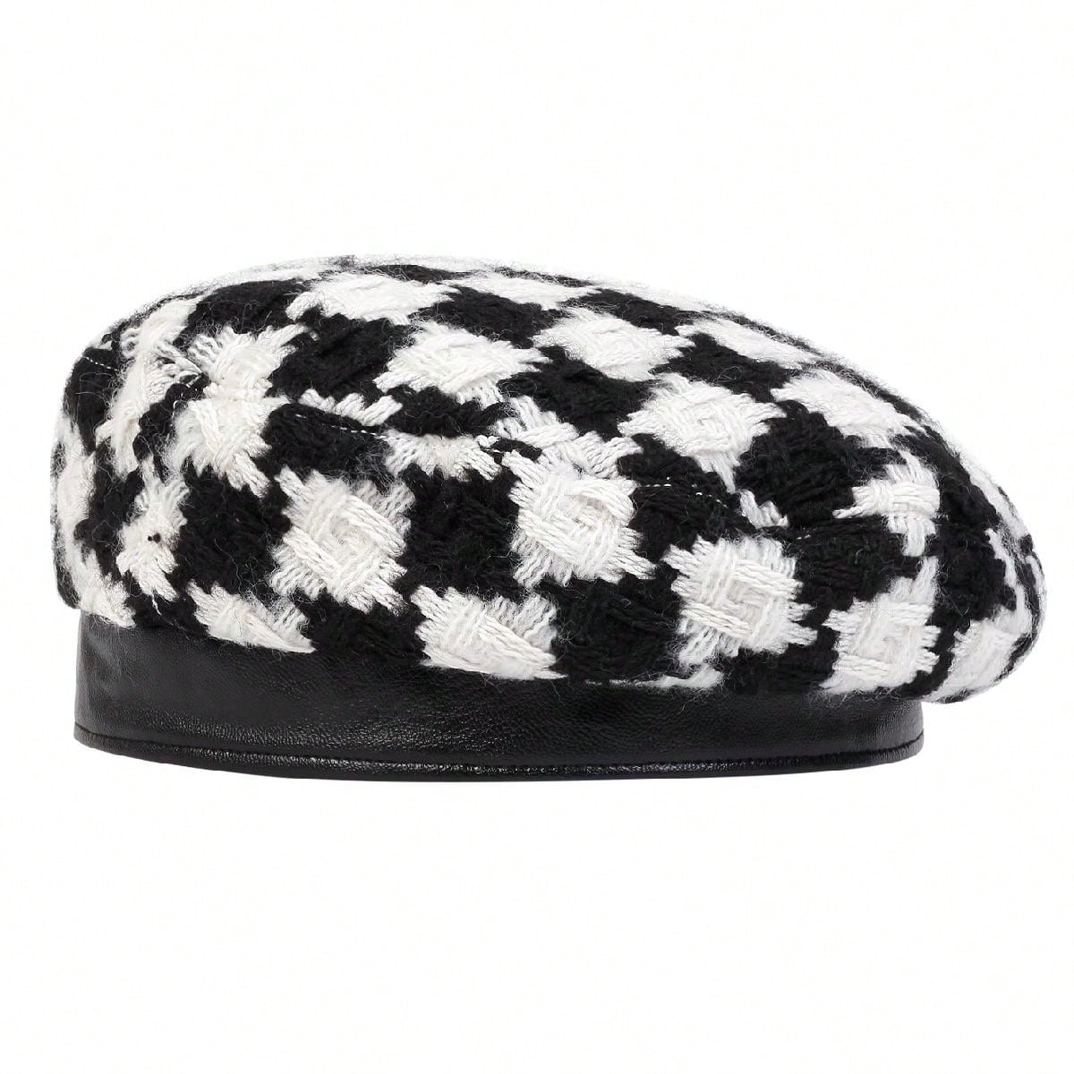 

Модная клетчатая беретная шапка, унисекс, шляпа художника, для отдыха на открытом воздухе, ветрозащитная и теплая, кепка газетчика