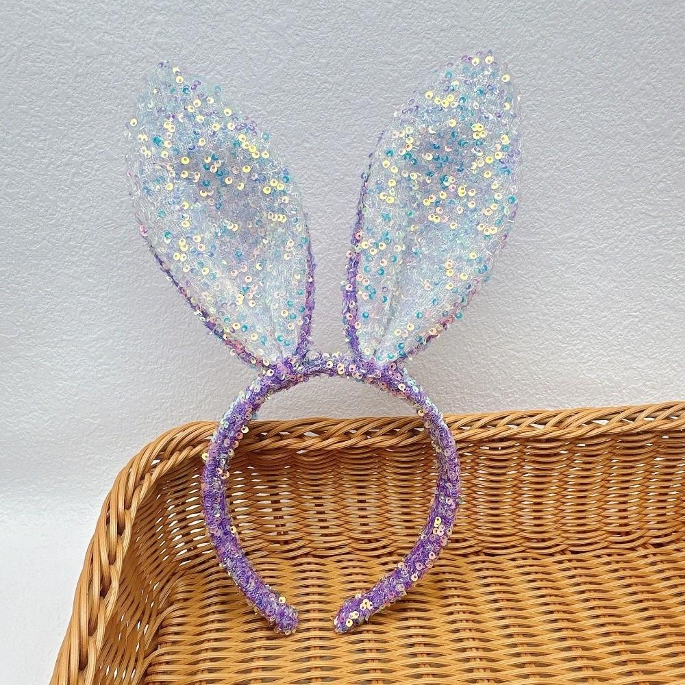 Sequin Bunny Ears Headband Cartoon Rabbit Ear Hairband Simple Easter Bunny Headband  Girl