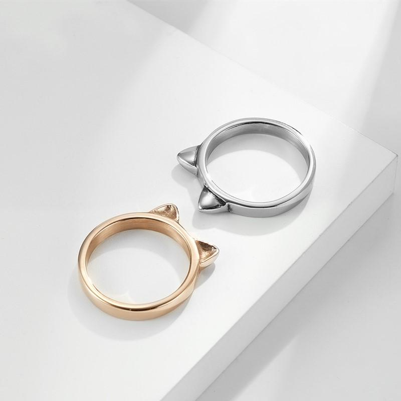 Lovely Cat Kitty Ring for Women Girl Size 5-10