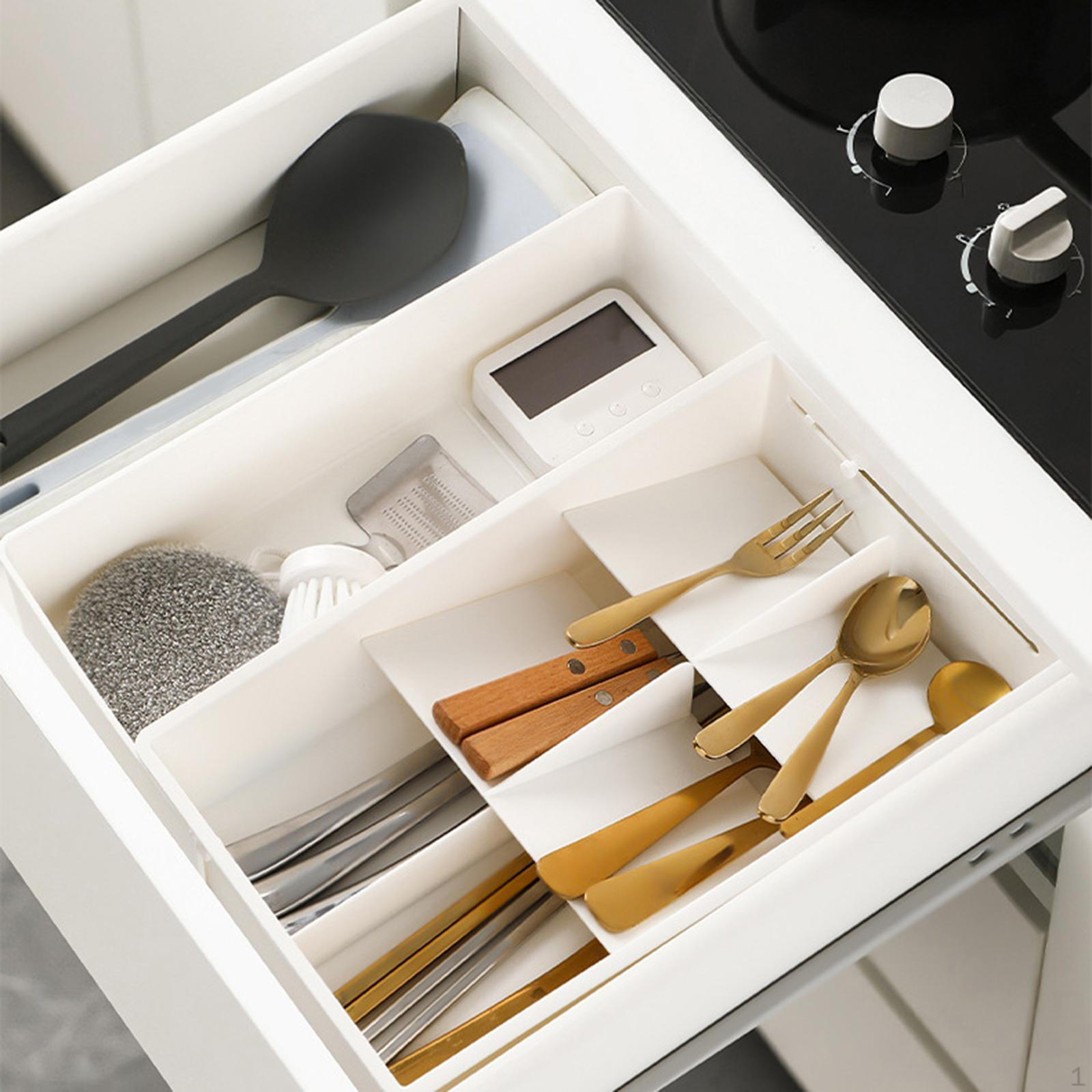 Utensils Holder Utensil Tray Expandable Decorative Versatile Storage Box Silverware Drawer Organizer