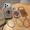 Luxury Full Diamond iPhone 13/14/15 Pro Max Mirror Stand Case with Lanyard