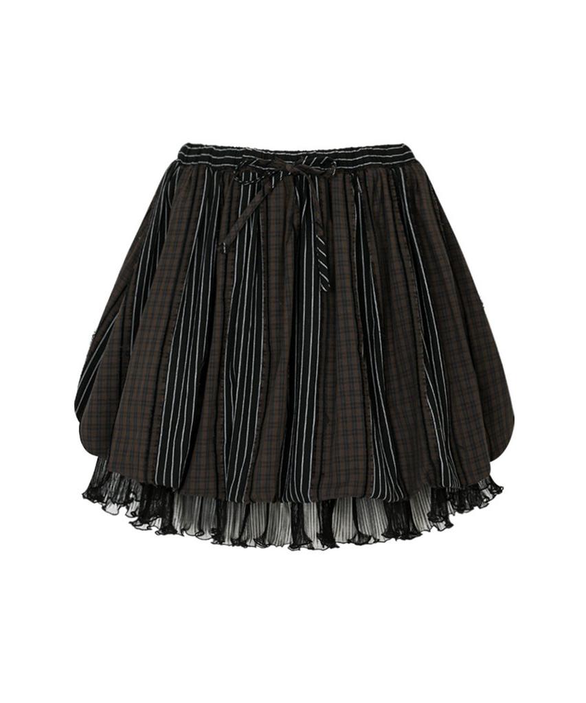 Lulu Seoul Baby Mushroom Mix Skirt (Black)