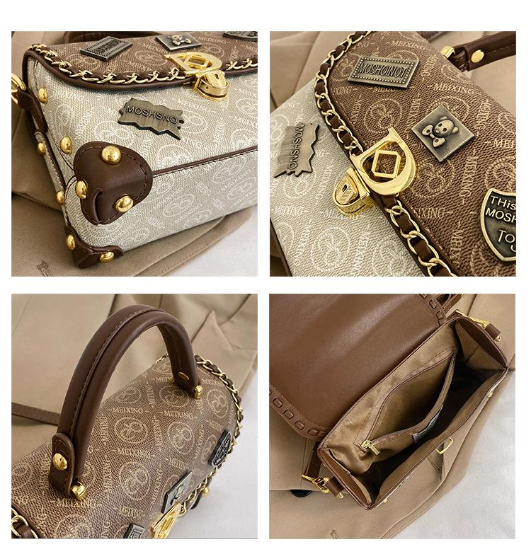 Dámská prémiová retro luxusní crossbody kabelka - evropský a americký styl, špičkový odznak, horký prodej malé kabelky