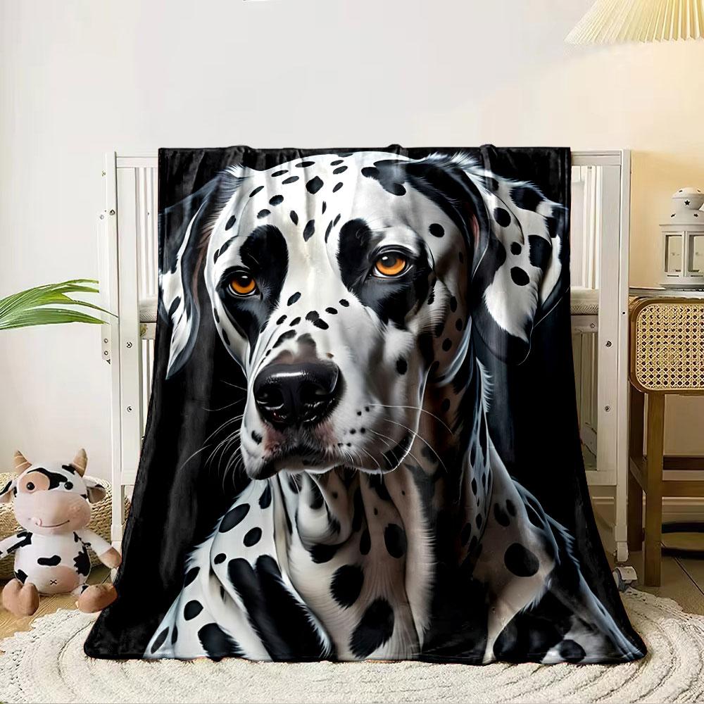 Black spots on a white coat. for all seasons blanket lunch break throw gift 80cm x 120cm