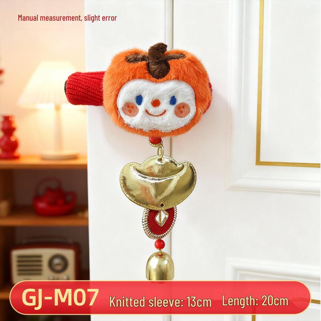 New Year Winter Plush Door Handle Cover: Anti-freeze, Anti-static, Warm Horse Design