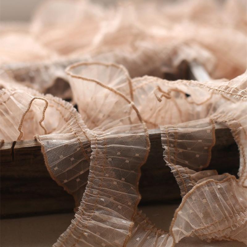 2024 Pliuri Volane Dantelă cu Buline DIY Rochie de Copii Fustă Manșete Tiv Decorare Cusături Textil de Casă Pernă Coș de Depozitare Garnitură