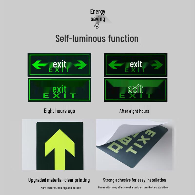HAISIDIKE HK-46 Glow-in-the-Dark 'Watch Your Step' Floor Sticker