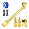 Pack Of 9 Brass 1/4NPT Male Thread Hose Tire Inflation Valves Fittings Couplings Air Chuck Connectors For Car Motorcycle
