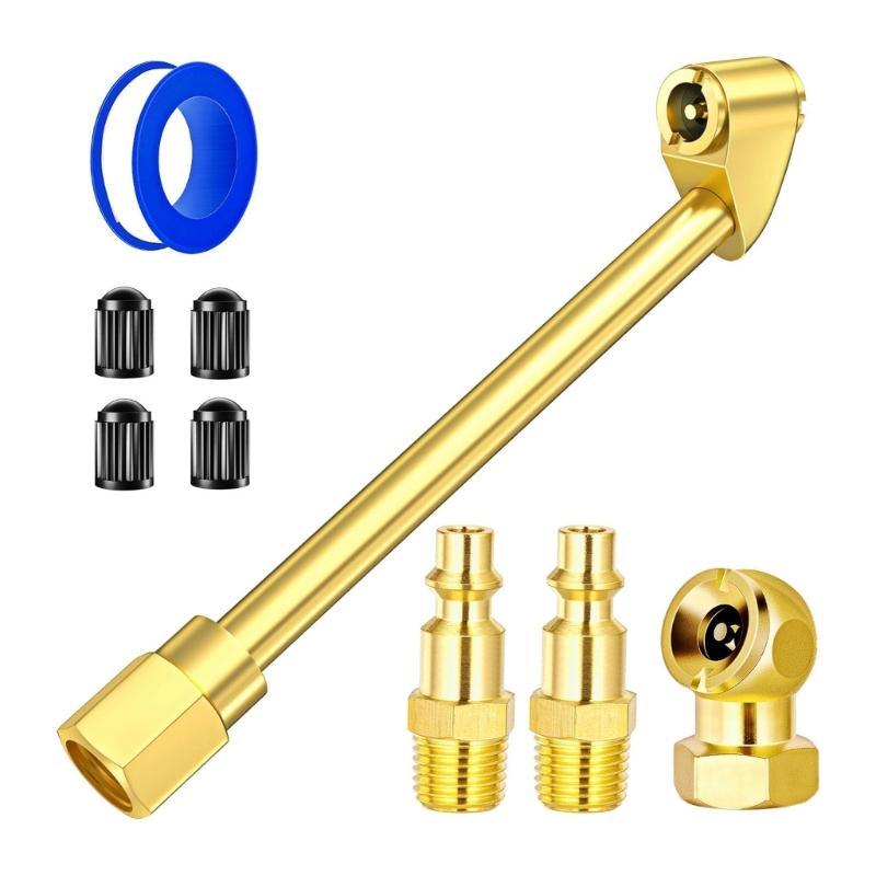 

Набор из 9 латунных ниппелей 1/4NPT с наружной резьбой, фитинги, соединители для накачки шин, воздушные наконечники для автомобиля, мотоцикла 1