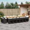 VidaXL 17 Pcs Garden Dining Set Black Cushions Wicker 3278018