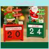 Elegant Red And Green Wooden Christmas Countdown Calendar Ideal For Holiday Home Dcor