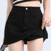 Women's High-Waist Stretch Retro Denim A-line Mini Skirt - Anti-Exposure, Hip-Hugging, Perfect for Spring/Summer Fashion