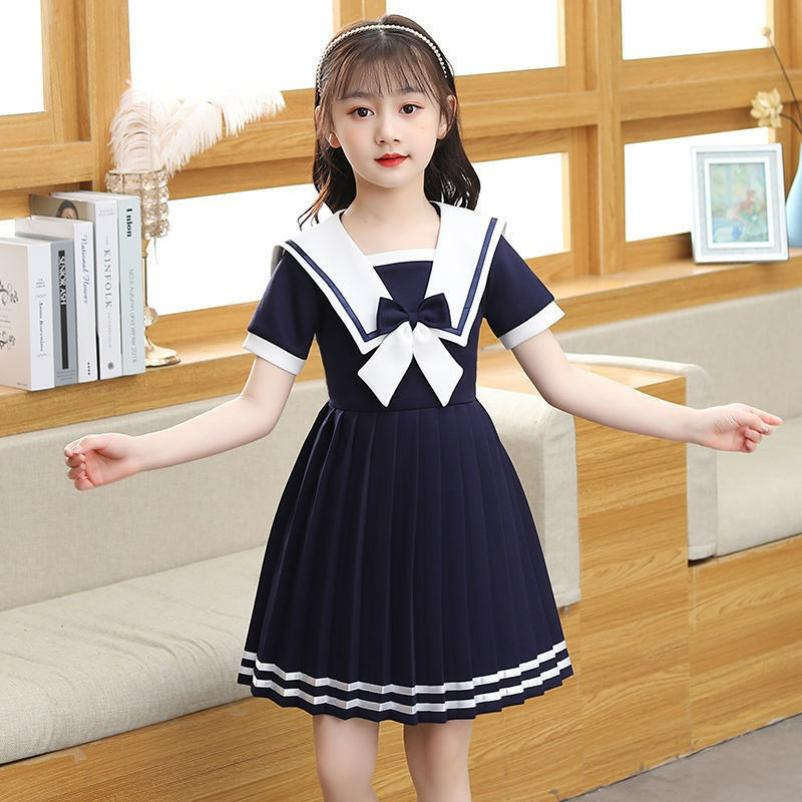 Girls Short-sleeved Dress Summer Dress Western Style Children's Princess Dress JK Little Girl Skirt
