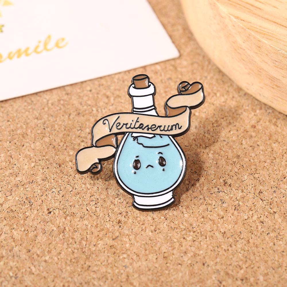 Cartoon Magic Medicine Bottle Fun Brooch Oil Drip Enamel Clothing Bag Decorative Brooch Badge