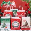 20/1x Joyful Christmas Kraft Paper Reusable Candy Toys Pouch Party Decor Packing Presents Handbag Santa Claus Reindeer Snowflake
