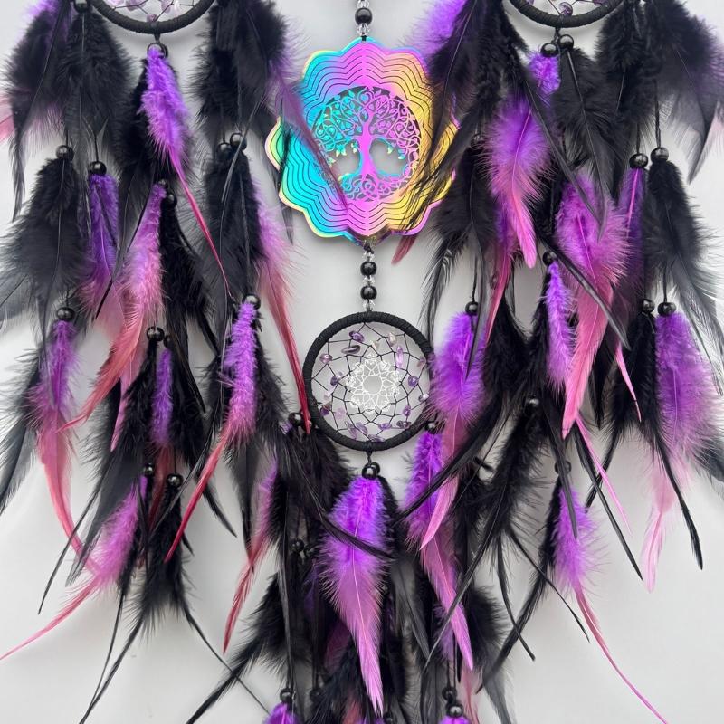 Handmade Dream Catcher Pendants 3D Wind Chimes Wall Hangings Ornament Home Decoration Wind Chimes Dream Catcher