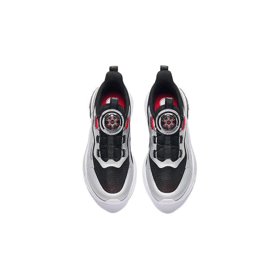 Anta Kids Shock Absorbing Low Top Running Shoes Kids Running Shoes Silver Black A312425508-5