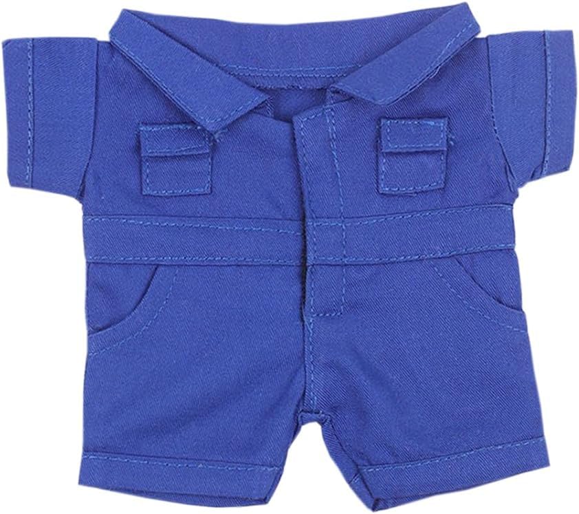 AXLUCE Plush Clothes - Coverall - Jumpsuit - Plush Toy - Clothes - 20cm - Doll (Blue)
