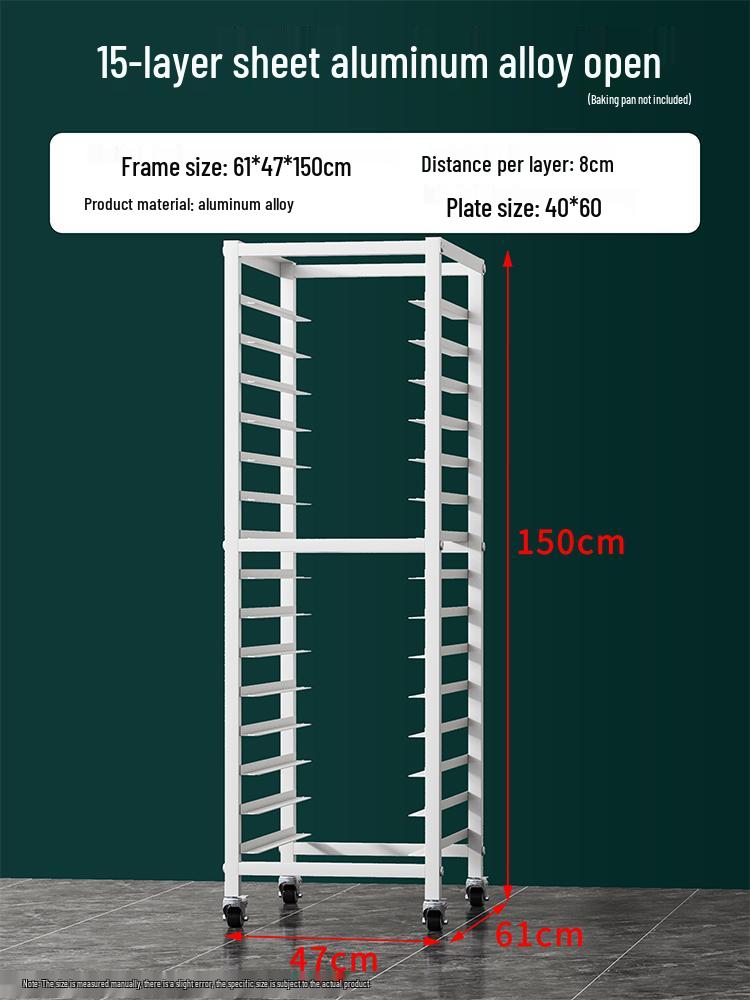 Stainless Steel Baking Tray Trolley: Multi-Tier Rack for Bread, Cake, and Oven Sheets.