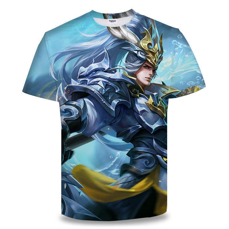 

King of Glory Game Clothes Мужская футболка с коротким рукавом Весенняя и летняя футболка для школьников, подростков, детей Модная футболка Верх XXXXL яркий розовый