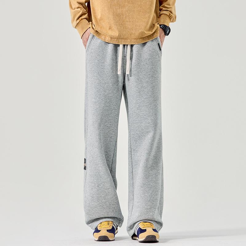 Sweatpants Men's Autumn and Winter New Trendy Versatile Loose Wide-leg Drape Straight Elastic Waist Knitted Casual Trousers
