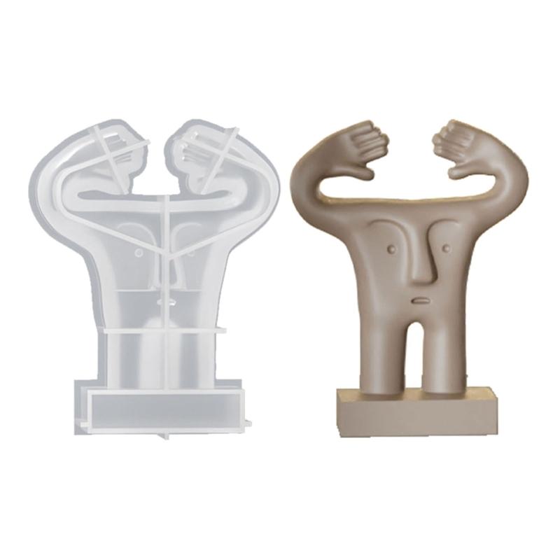 Hands Up Doll Figurine Silicone Molds for Epoxy Resin Candle Home Decoration Soap Silicone Molds Gypsum Silicone Molds