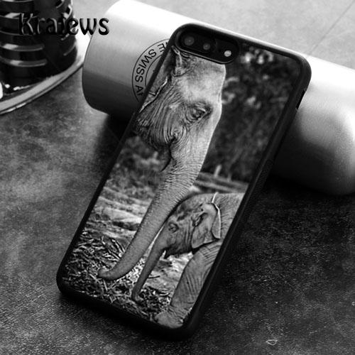 Krajews Baby Elephant Animal Rubber Phone Case For iPhone 17 Air 16 16e 15 14 11 12 13 Pro MAX Plus Cover Coque