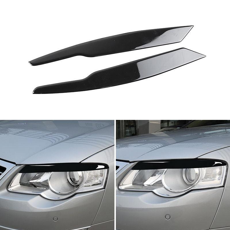 2 buc Negru Lucios Pentru VW Passat B6  2005 2006 2007 2008 2009 2010 Capac Ornament Sprânceană Far Auto