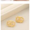 Trendy Double C Stud Earrings: Chic & Luxurious Fashion Jewelry