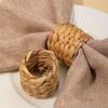 1-48PCSHandmade Water HyacinthNapkin Rings Natural Woven Holder FarmhouseTable Decor for Thanksgiving Wedding Dining Accessories