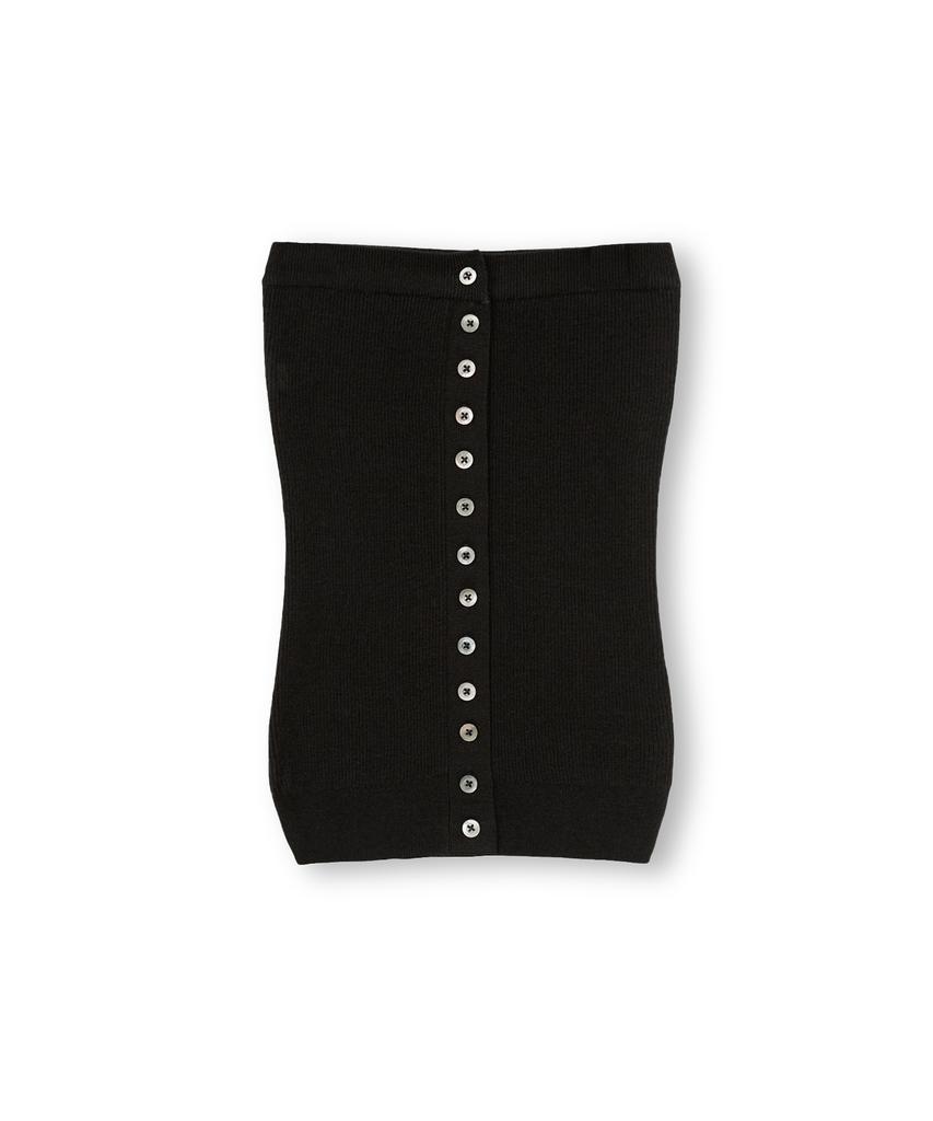 Beulaunyadeu W Button Knit Bustier, Black