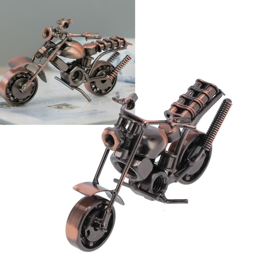 Bronze Mini Motorbike Desktop Ornament Automobile Interior Layout Decor