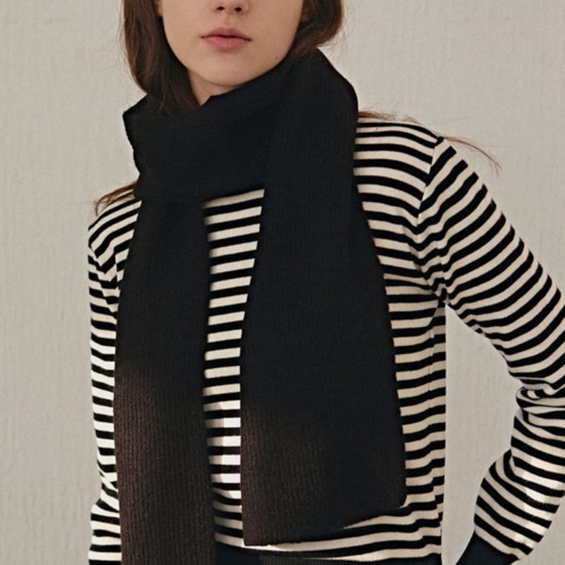 YAN13 COZY RIBBED MUFFLER_BLACK