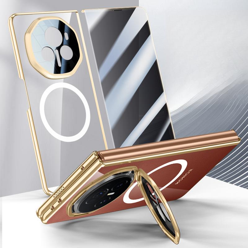 It Is Suitable for The HONOR Magic V3 Phone Case Stand, Featuring A Magnetic Transparent Full-case Shockproof, Simple and High-end Casing