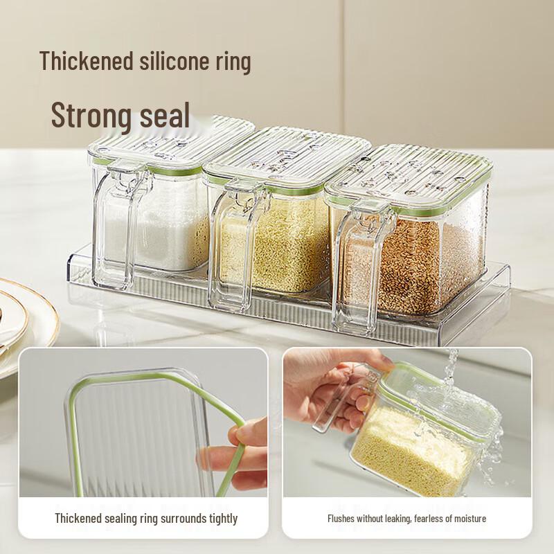 Airtight Handle Spice Jar Set with Base