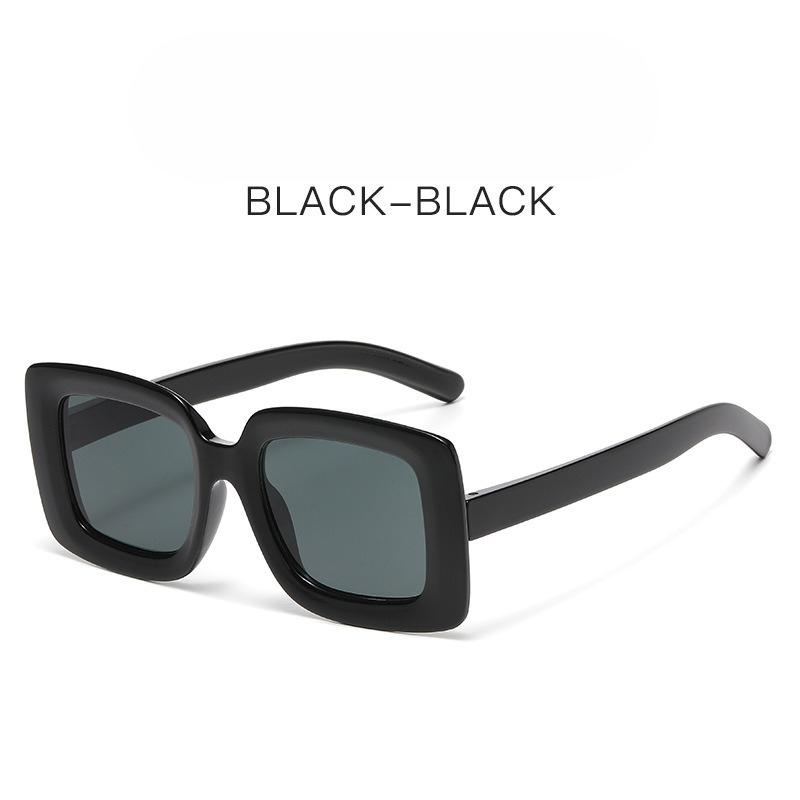 New Trend Fashion Square Shape Plastic Big Frame Sun Glasses UV 400 Travel Drive Sunglasses for Men Women