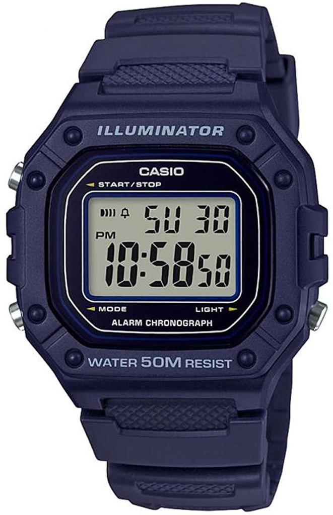 Casio Standard Digital W-218H-2A Watch Men's Women's Cheap Casio Navy