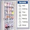 1x 24 Grid Wall-mounted Sundries Shoe Organiser Fabric Closet Bag Storage Rack Mesh Pocket Clear Hanging Over The Door Cloth Box
