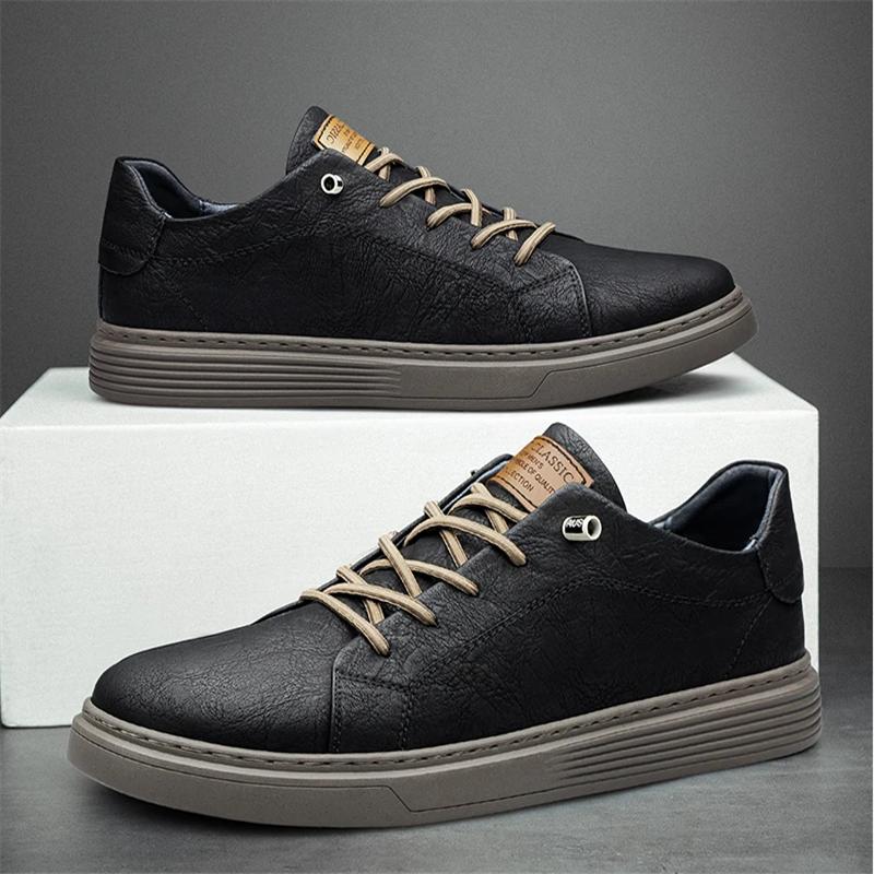 Italian Brand Black Genuine Leather Oxford Shoes UNISEX Casual Shoes Lace Up Flat Sneakers Luxury Shoes for Men Big Size: 36-47