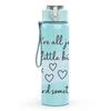 1PC Wind Heart Quote 750ml Color Plastic Sports Water Bottle Leakproof Flip Straw Lid Suitable for Sports Office Home Use