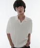 Musinsa Standard Cool Touch Slit Neck Knitted Polo Shirt [Ivory]