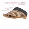 Folding Sun Cap Portable Empty Top Straw Hat Breathable Solid Color Wide Brim Woven Versatile Polyester Beach Hat Beach
