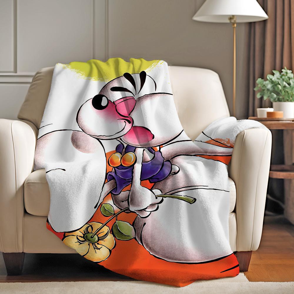 Coperta D-Diddl Rat Cartone Animato Calda E Morbida Adatta Per Camera Da Letto Soggiorno Divano Letto Ufficio Viaggio Campeggio
