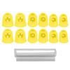 Guitar Sliding Bar Zinc Alloy Grooves Round Tip with 12 Silicone Finger Protectors for Ukulele