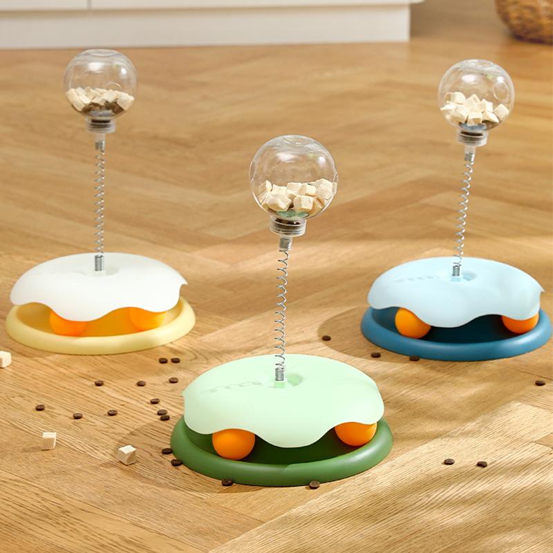 Cat Puzzle Food Leaking Ball Toy Cat Dog Interactive Treat Leaking Toy Slow Cat Dog Feeder Cat Turntable Toys Pet Supplies