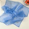 Thin Cotton Linen Scarves Transparent Pure Color Silk Scarf Elegant Small Square Scarf  Female