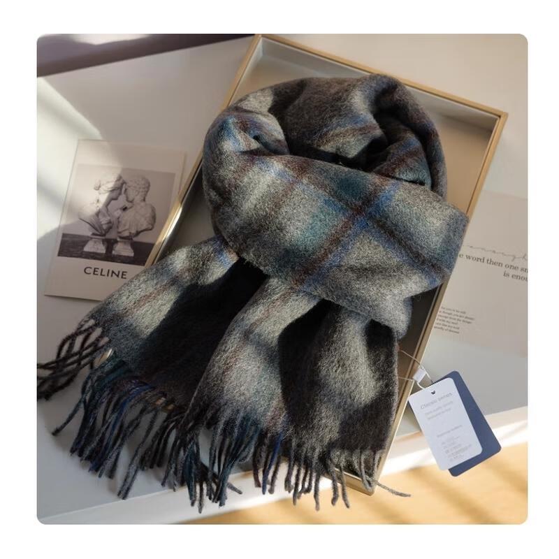 

HANDUNYOU Australian Wool Plaid Scarf