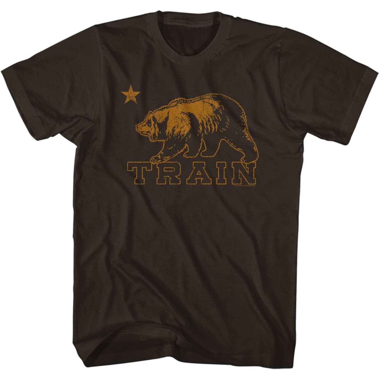 Train Bear Dark Chocolate Adult T-Shirt S