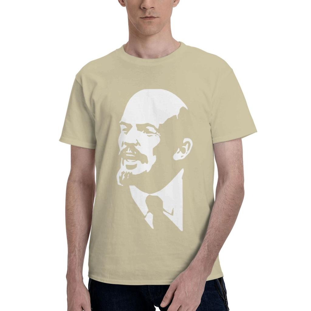Lenin 100 Baumwolle Lässig Atmungsaktiv Bequem Herren Kurzarm T-Shirt Herren Geschenke