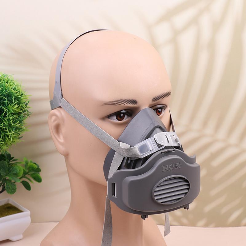 Halbgesichtsstaubmaske Atemschutzgerät Staubdicht Arbeitssicherheit Gummimaske Baumwollfilter Für Heimwerker Hausputz Zimmermann Bauarbeiter Polieren